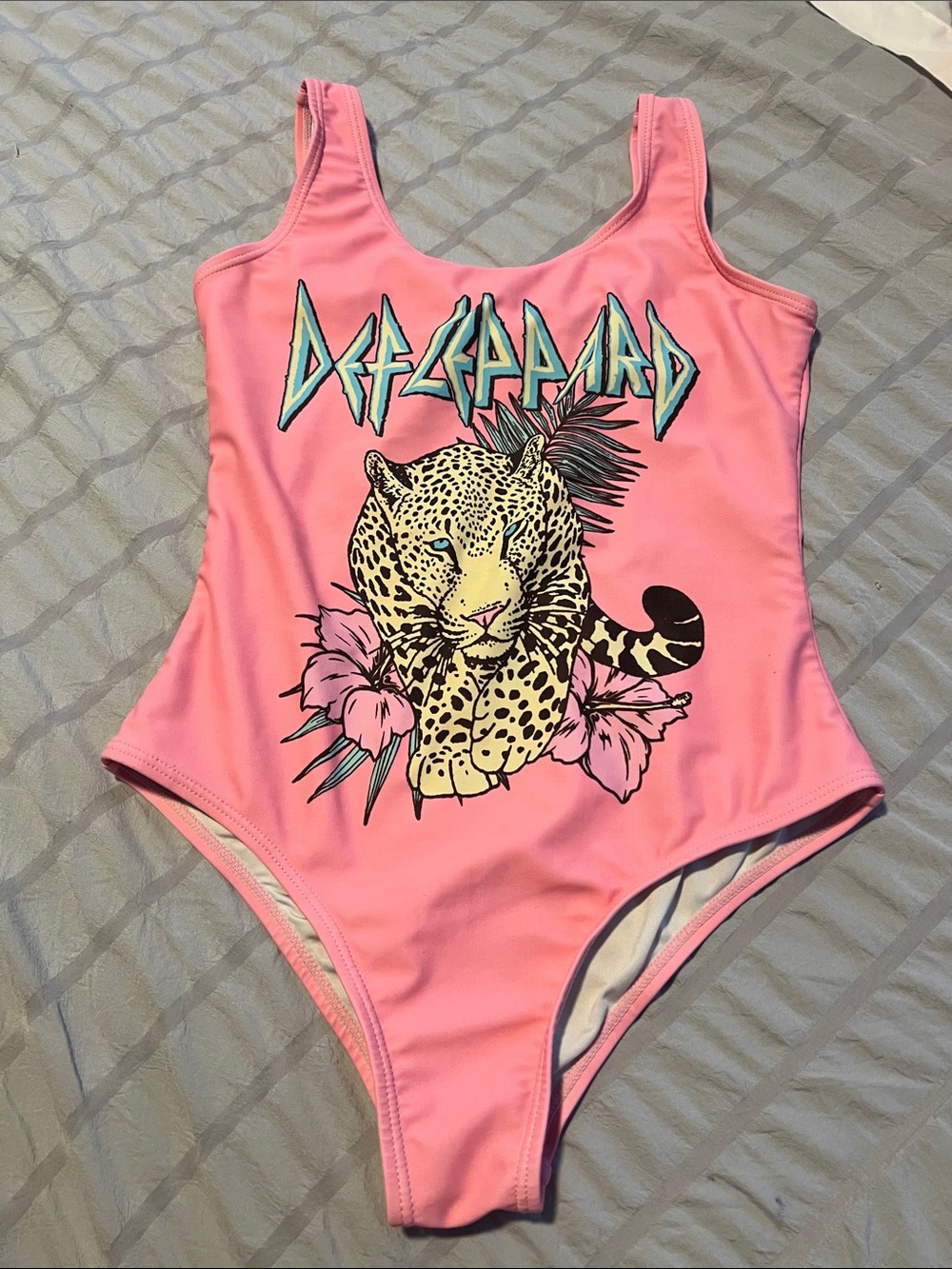 Def Leppard Pink Leopard Kids' One-Piece Swimsuit